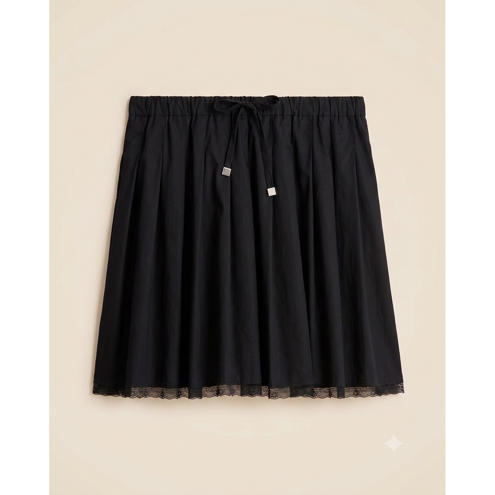 J.Crew Pleated Tie-Waist Mini Skirt Black XS